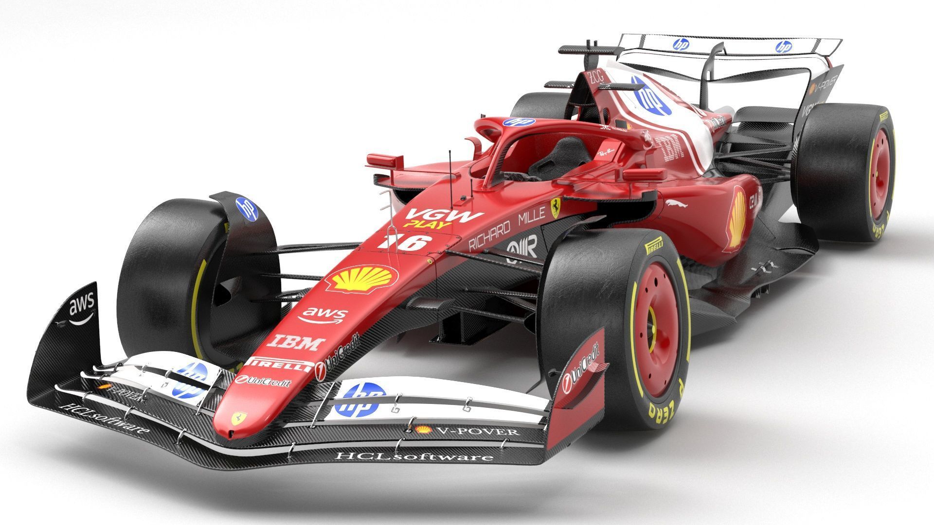SF-25 F1 2025 Formula 1 Race Car PBR 3D model_4