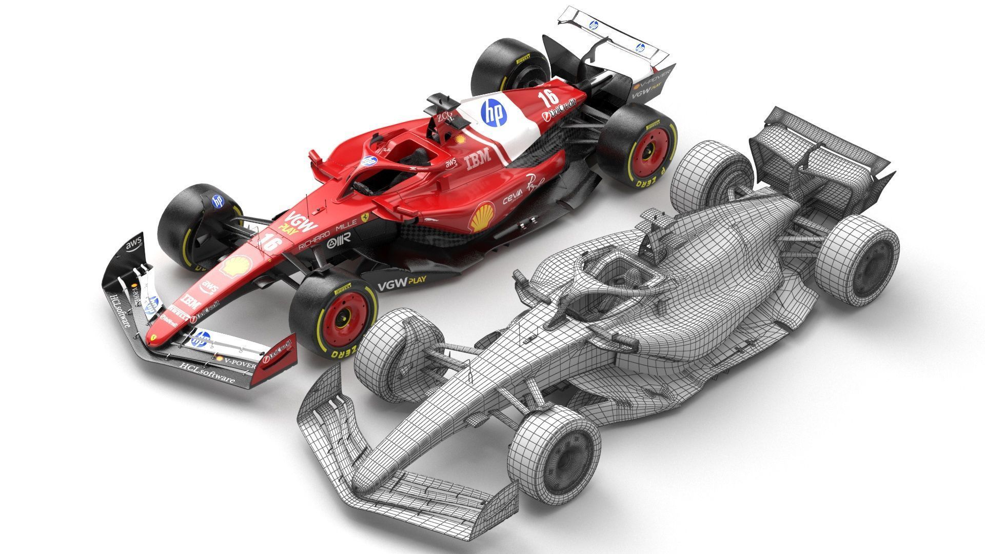 SF-25 F1 2025 Formula 1 Race Car PBR 3D model_14