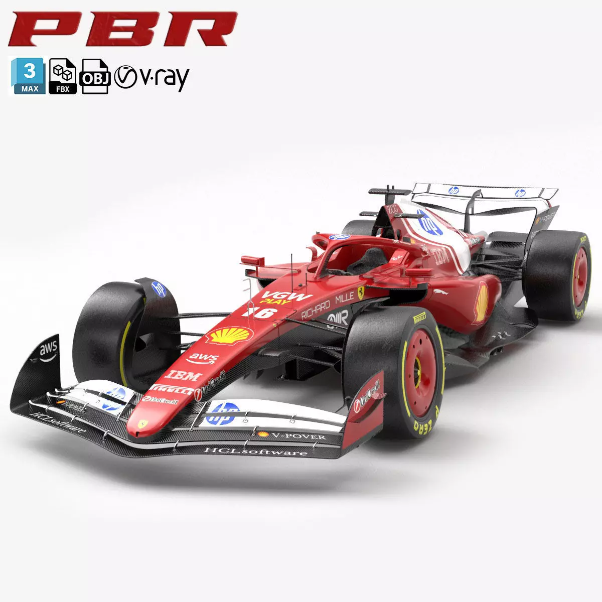 SF-25 F1 2025 Formula 1 Race Car PBR 3D model_0