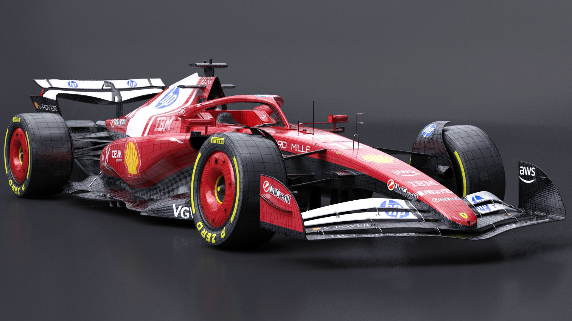 SF-25 F1 2025 Formula 1 Race Car PBR 3D model_16