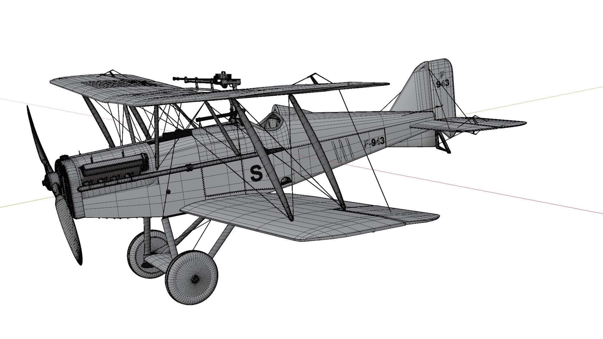 Royal Aircraft Factory SE5 3D model_9