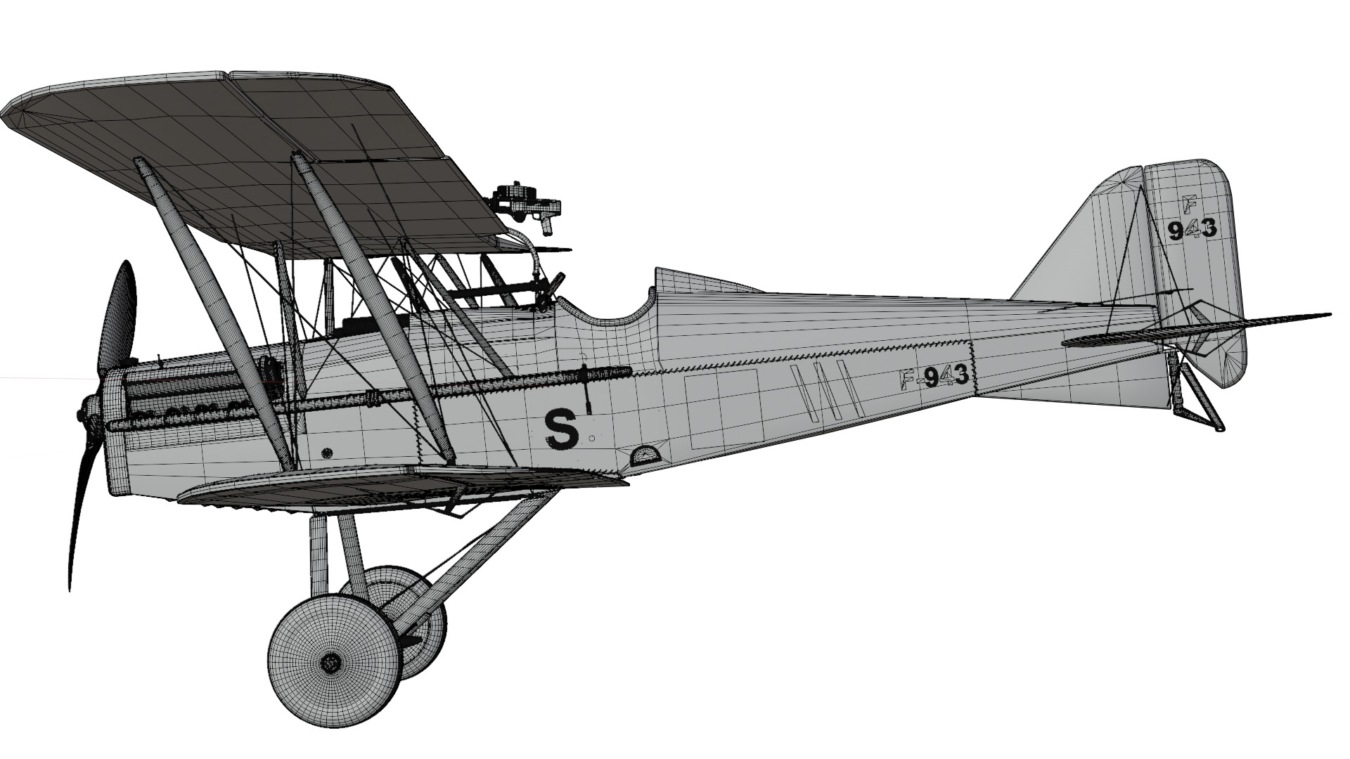 Royal Aircraft Factory SE5 3D model_10