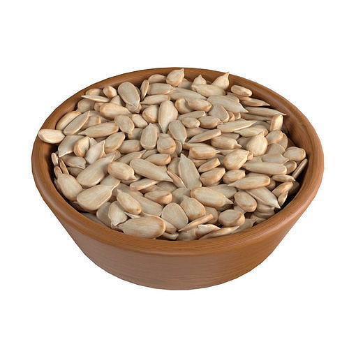 Sunflower seed bowl   Low-poly 3D model