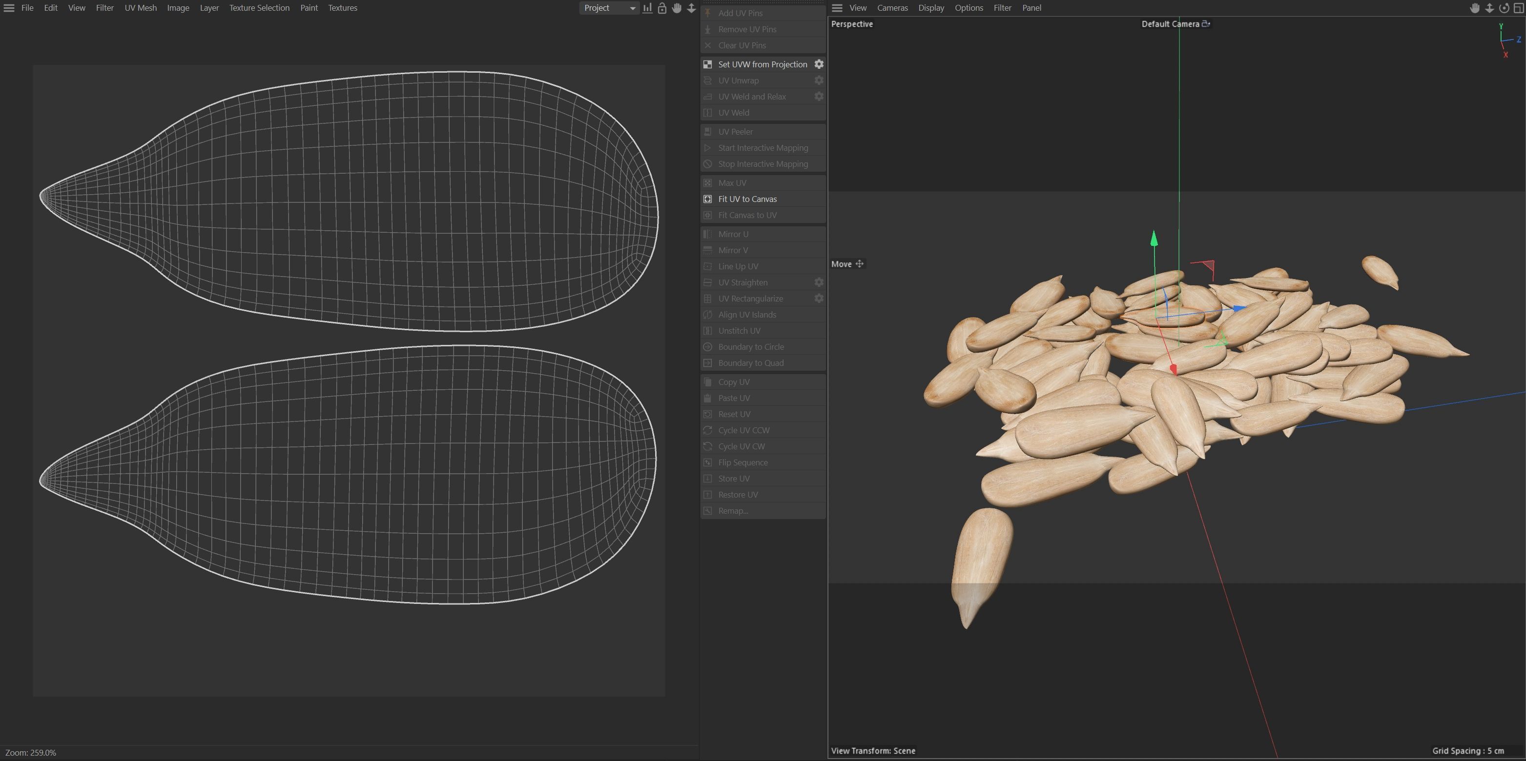 Sunflower seed pile v1 Low-poly 3D model_7