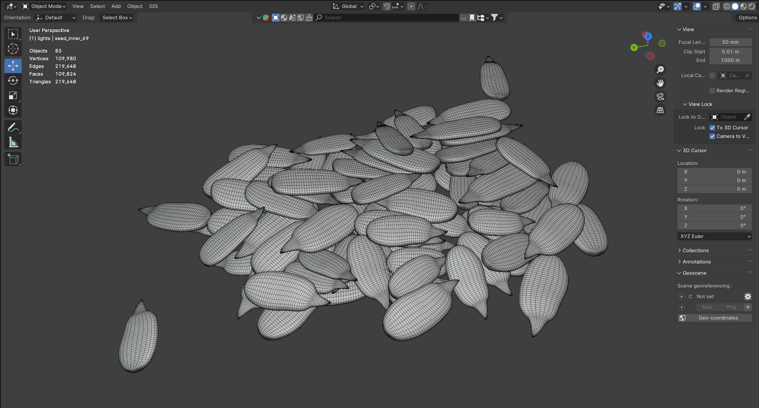 Sunflower seed pile v1 Low-poly 3D model_8