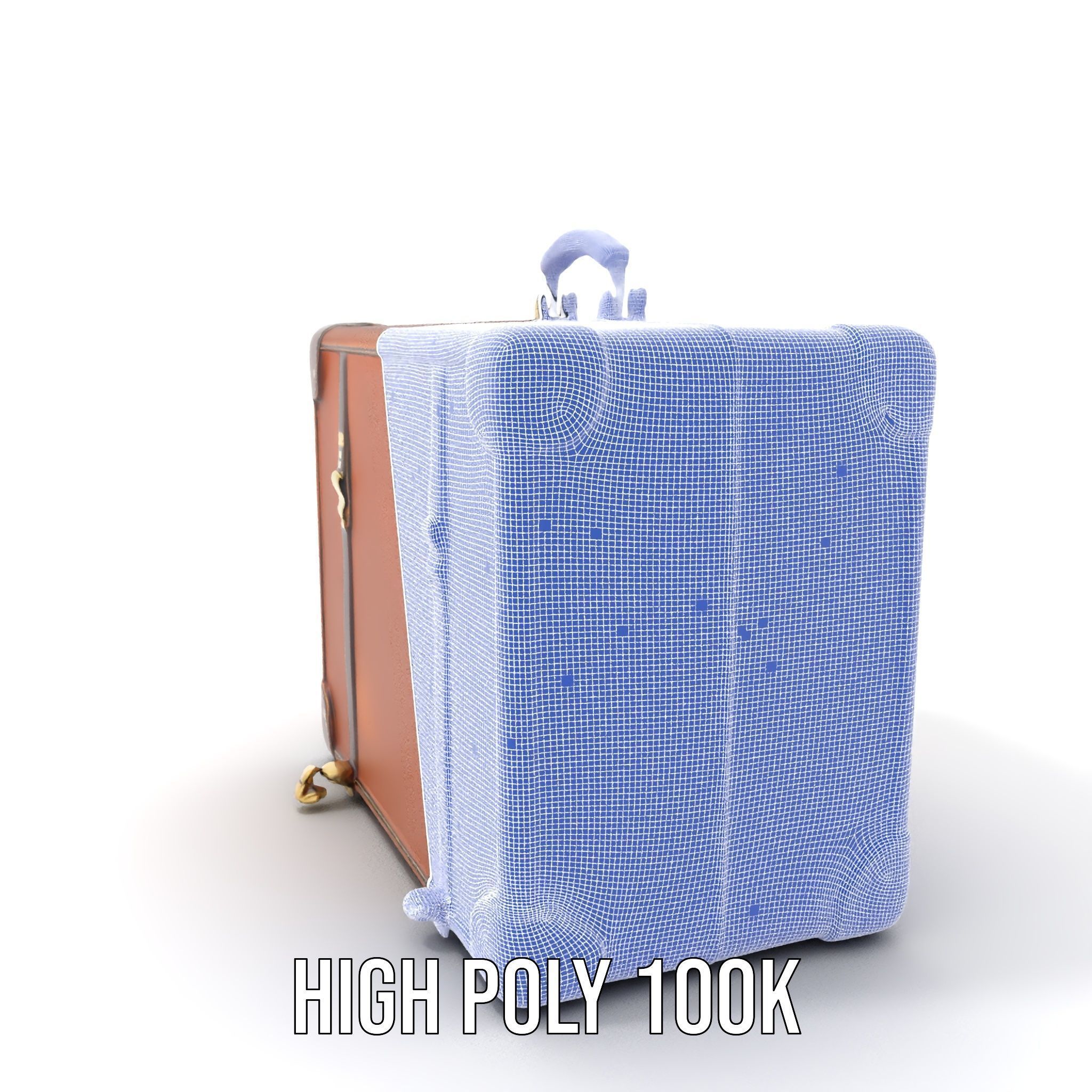 Vintage Leather Suitcase Model Pack Low-poly 3D model_5