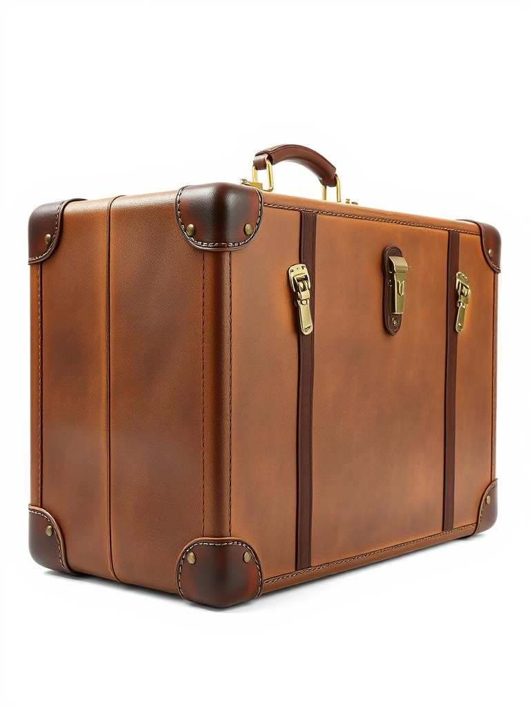 Vintage Leather Suitcase Model Pack Low-poly 3D model_3