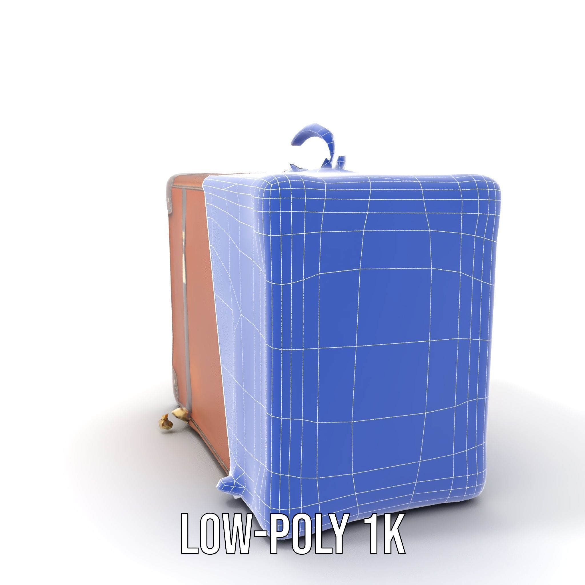Vintage Leather Suitcase Model Pack Low-poly 3D model_29