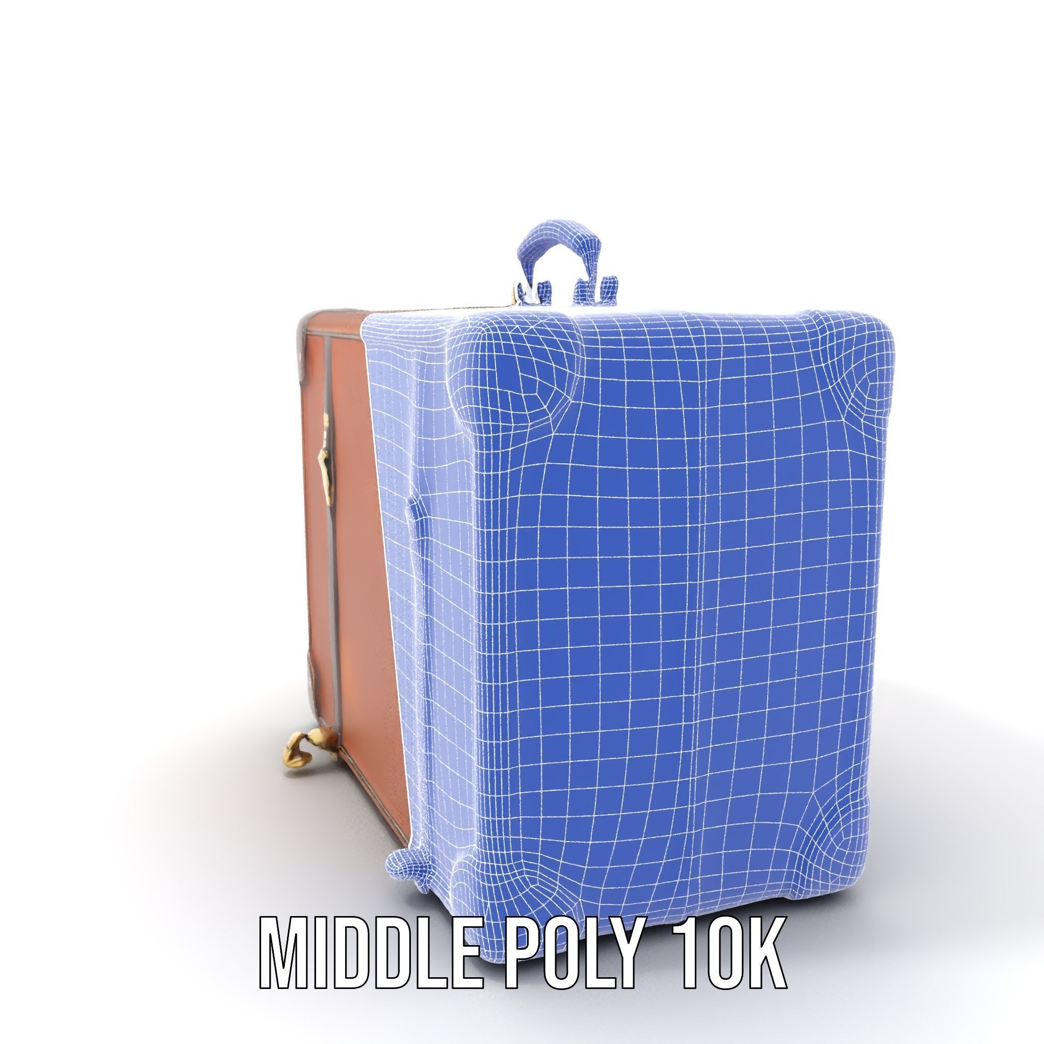 Vintage Leather Suitcase Model Pack Low-poly 3D model_17