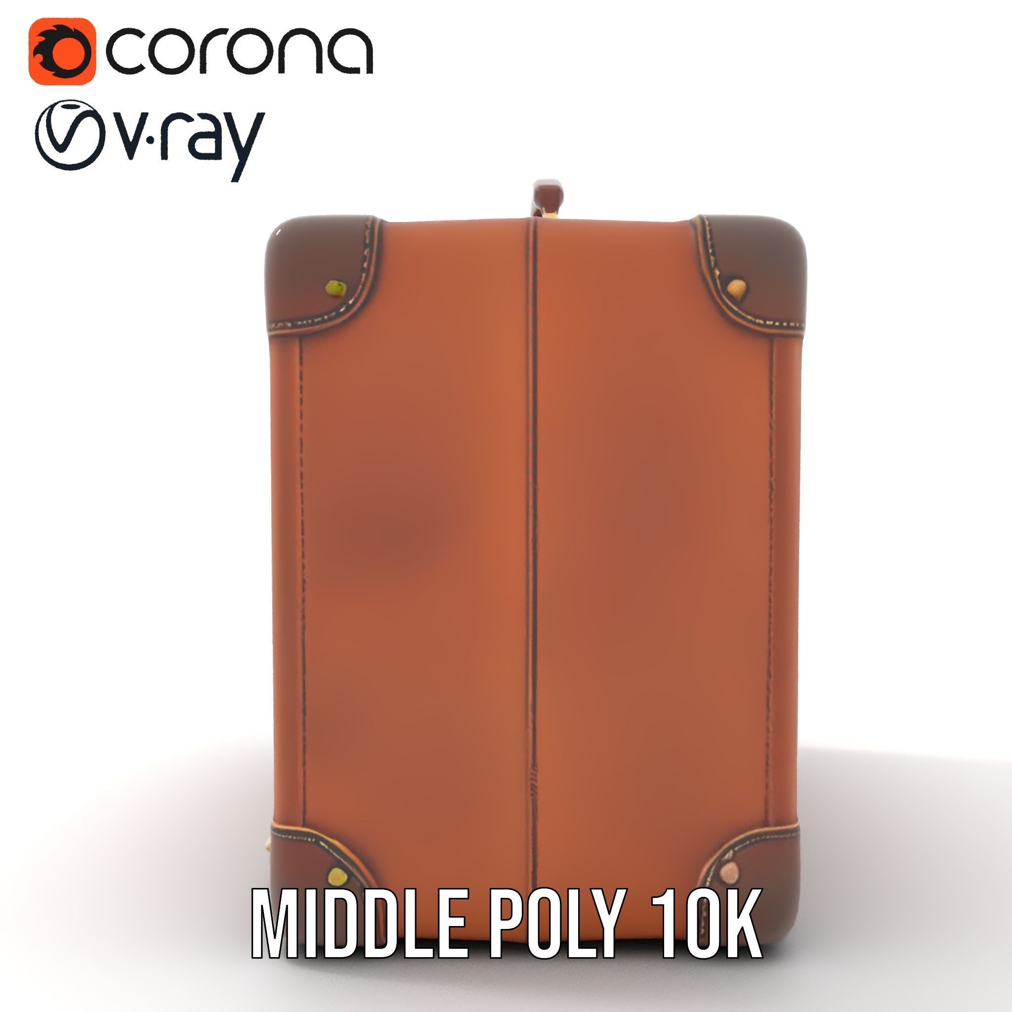Vintage Leather Suitcase Model Pack Low-poly 3D model_14