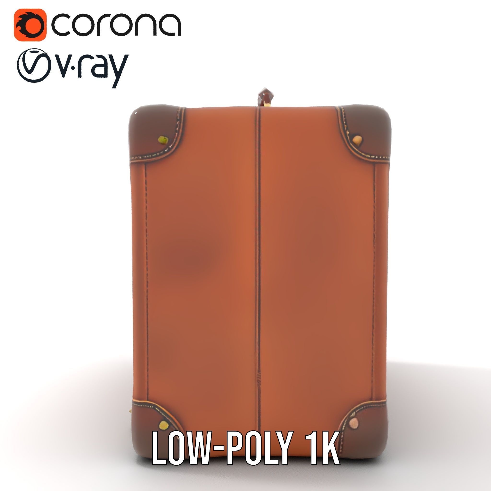 Vintage Leather Suitcase Model Pack Low-poly 3D model_23