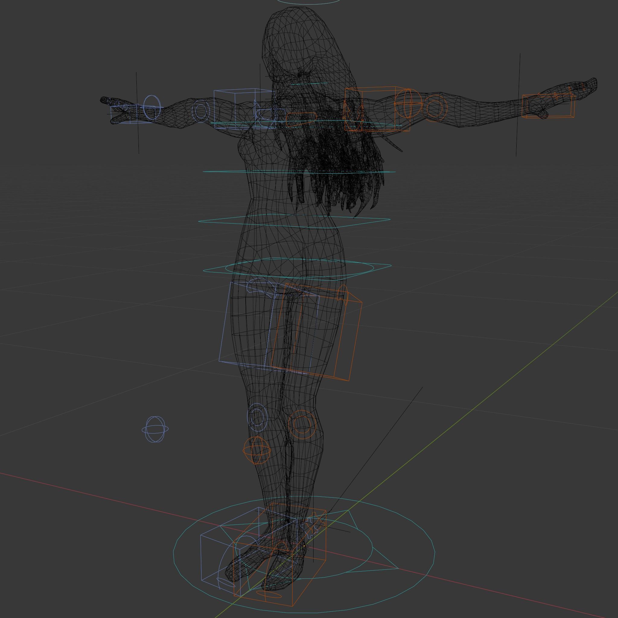 Futuristic Silver Suit Female Character Rigged and Animated Low-poly 3D model_6