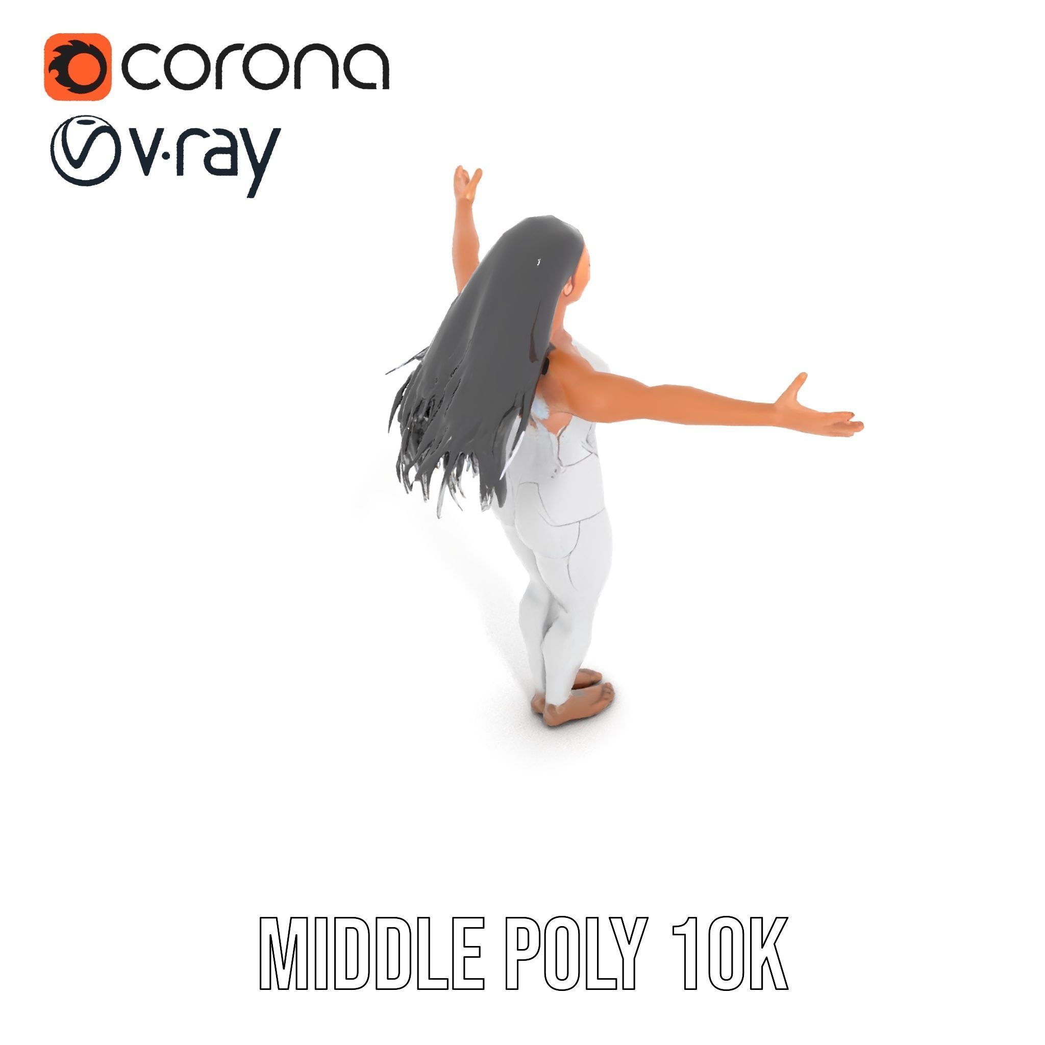 Futuristic Silver Suit Female Character Rigged and Animated Low-poly 3D model_14