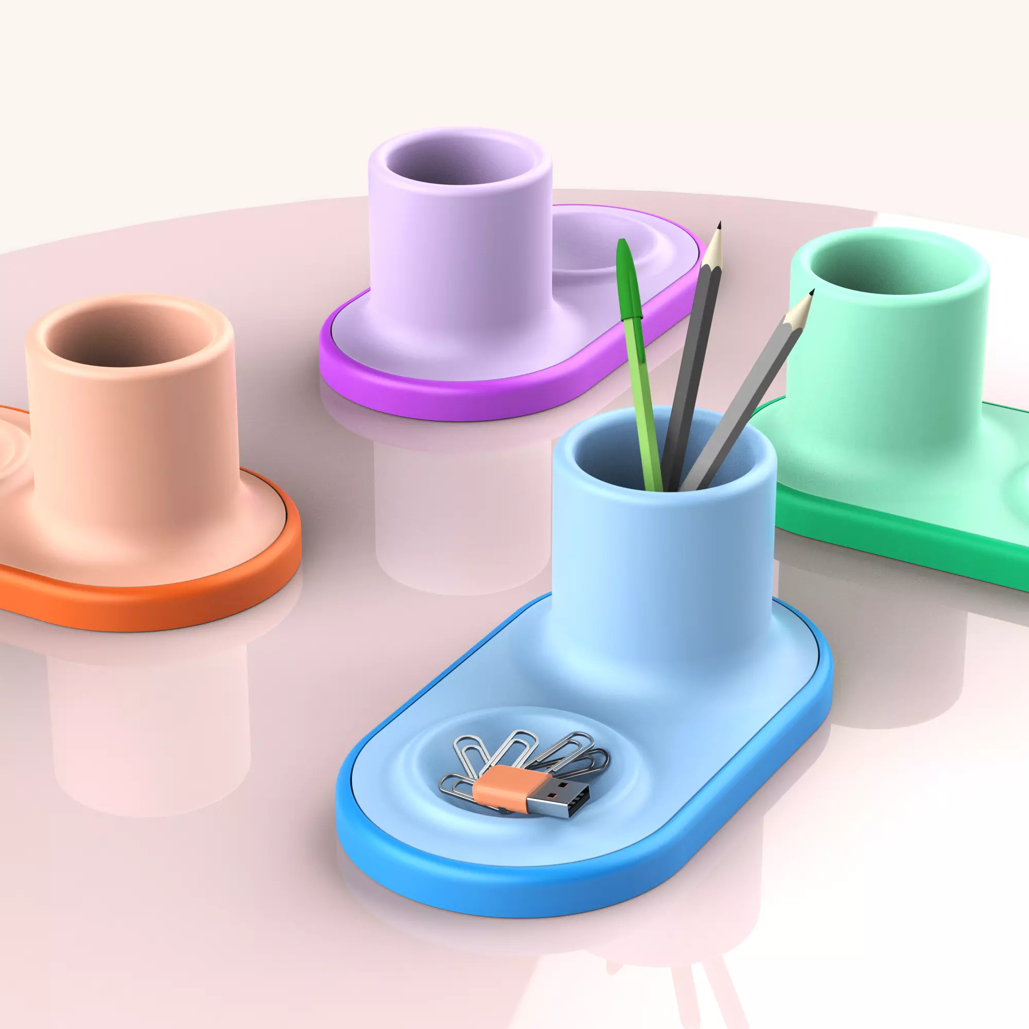 Desk Organizer Modern Pen Holder for Office Gift Teacher Gift 3D print model