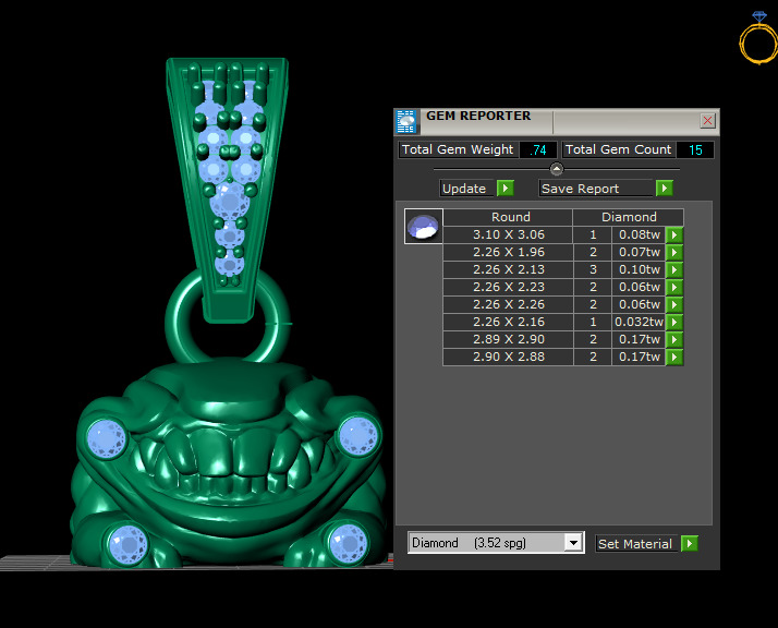 monster pendant  3D printable model     3D print model_6