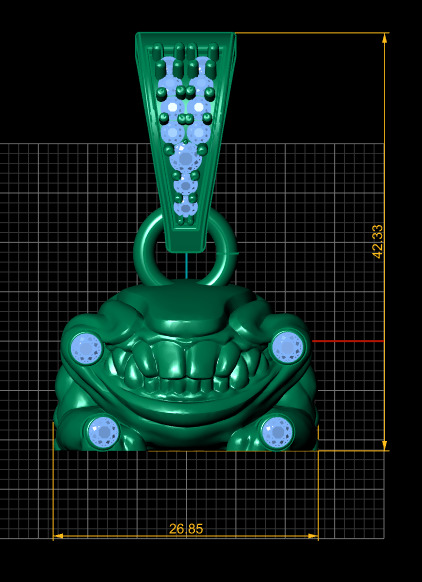 monster pendant  3D printable model     3D print model_4