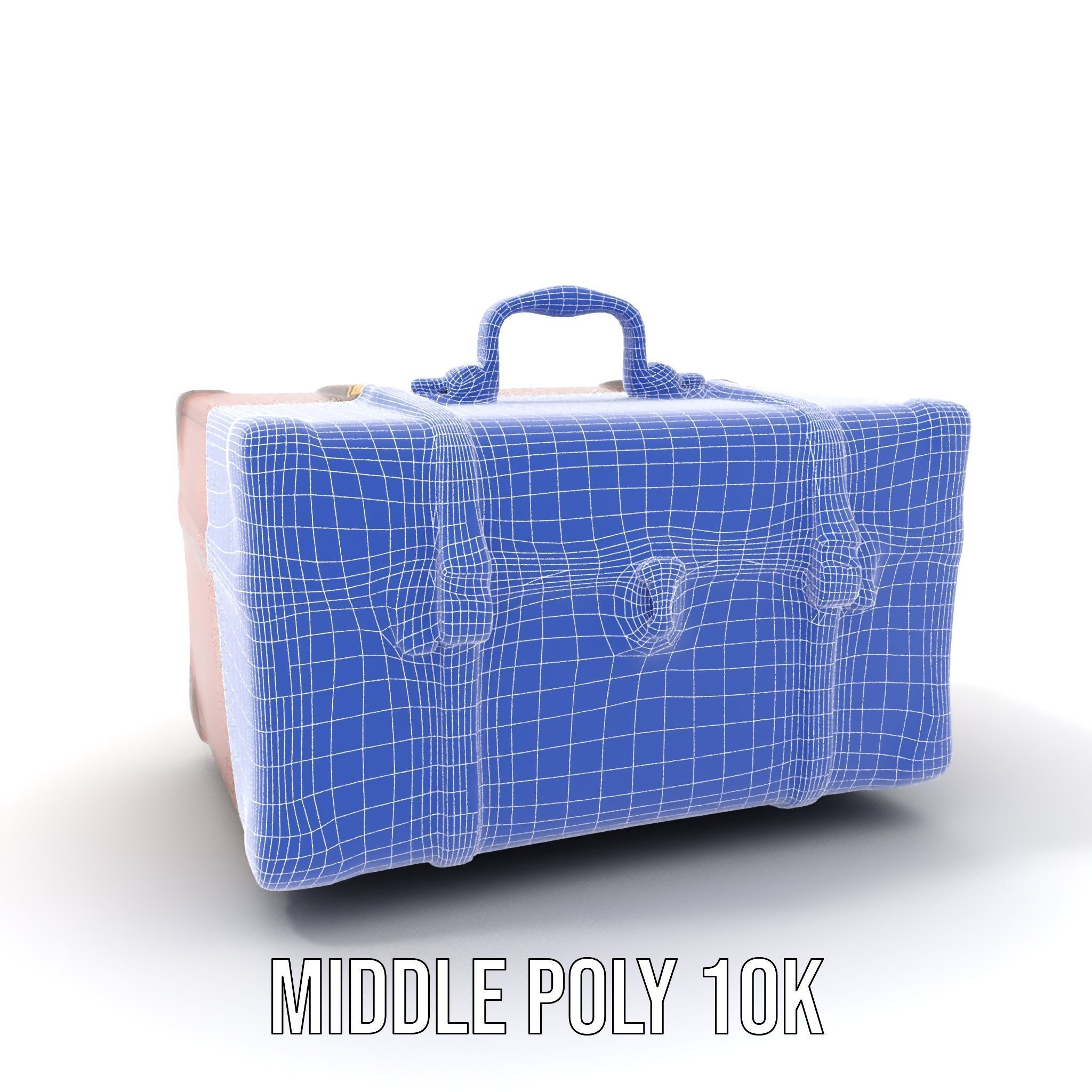 Vintage Leather Suitcase Model Pack Low-poly 3D model_14