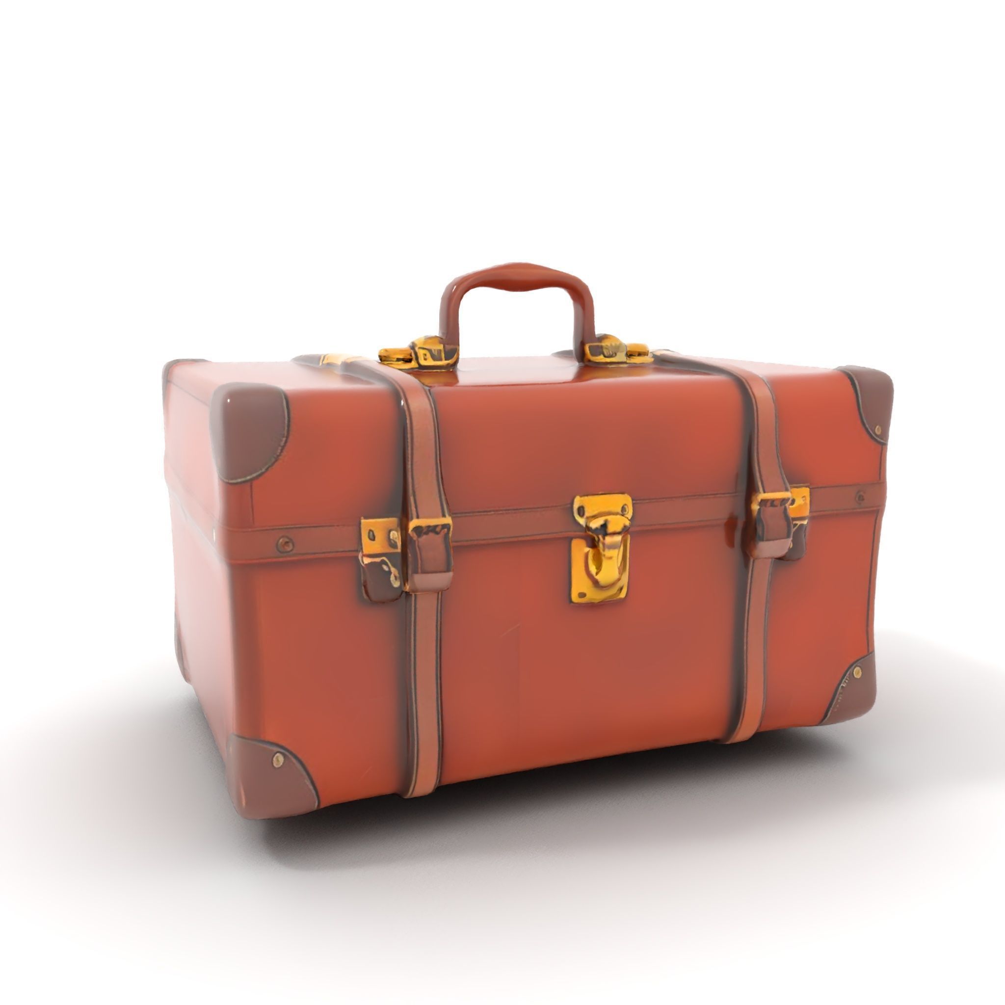 Vintage Leather Suitcase Model Pack Low-poly 3D model_7