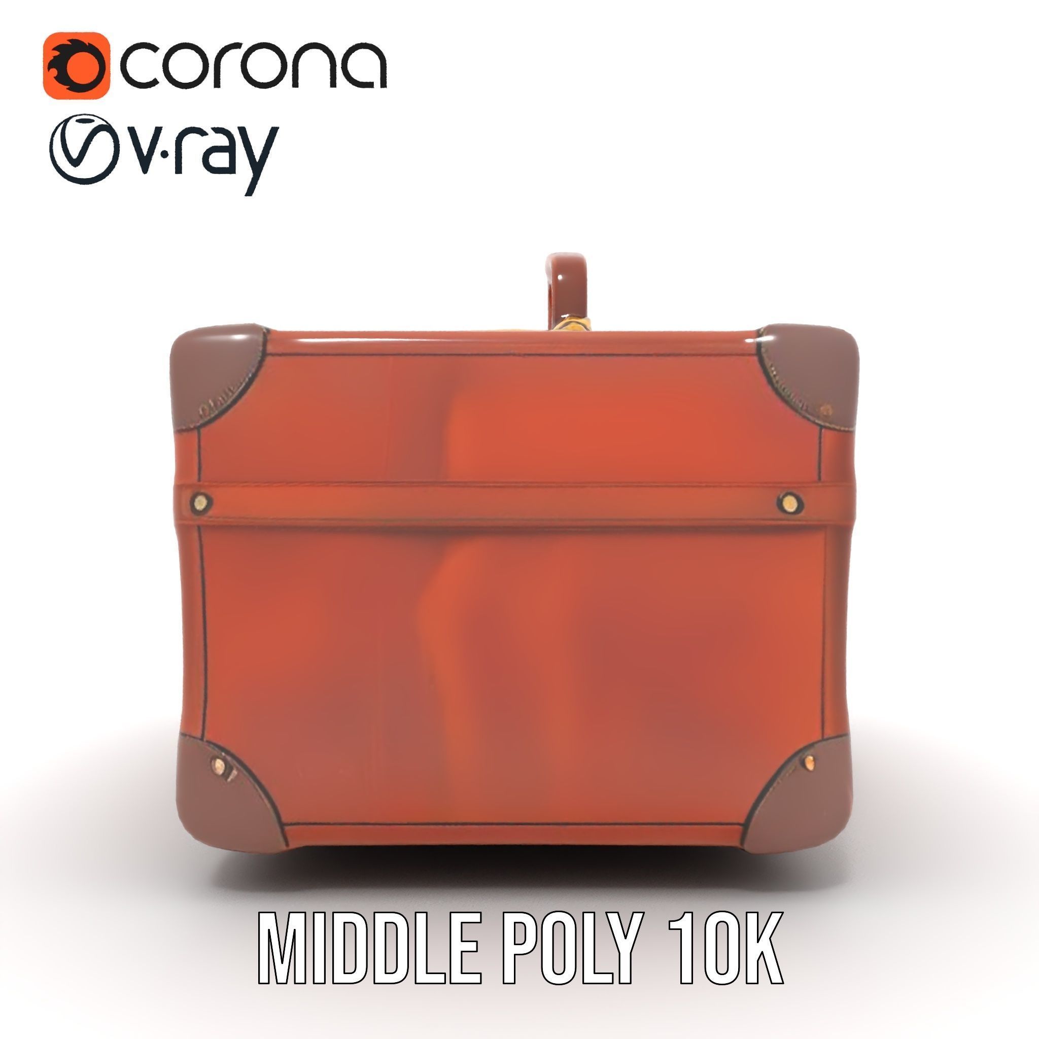 Vintage Leather Suitcase Model Pack Low-poly 3D model_17