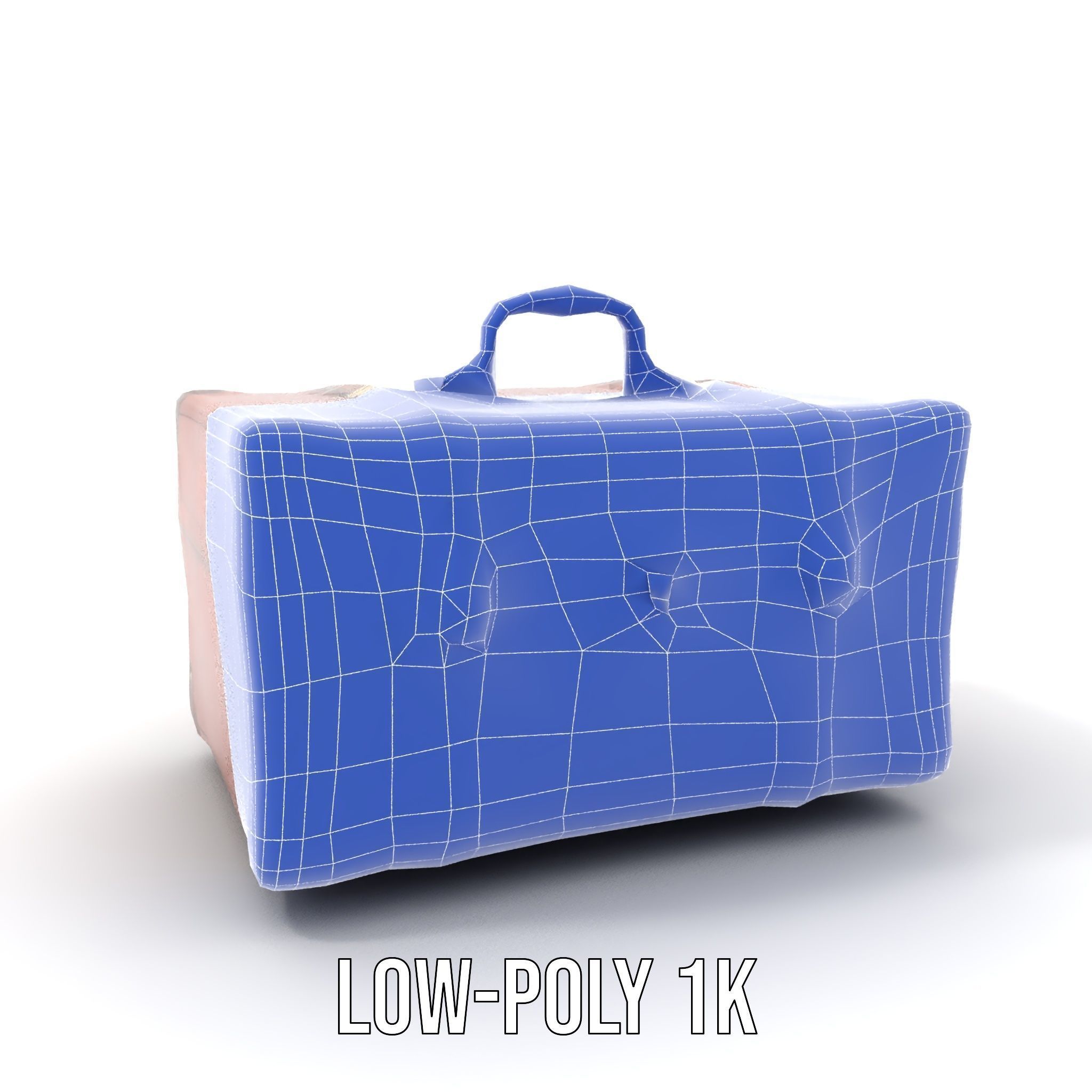 Vintage Leather Suitcase Model Pack Low-poly 3D model_15