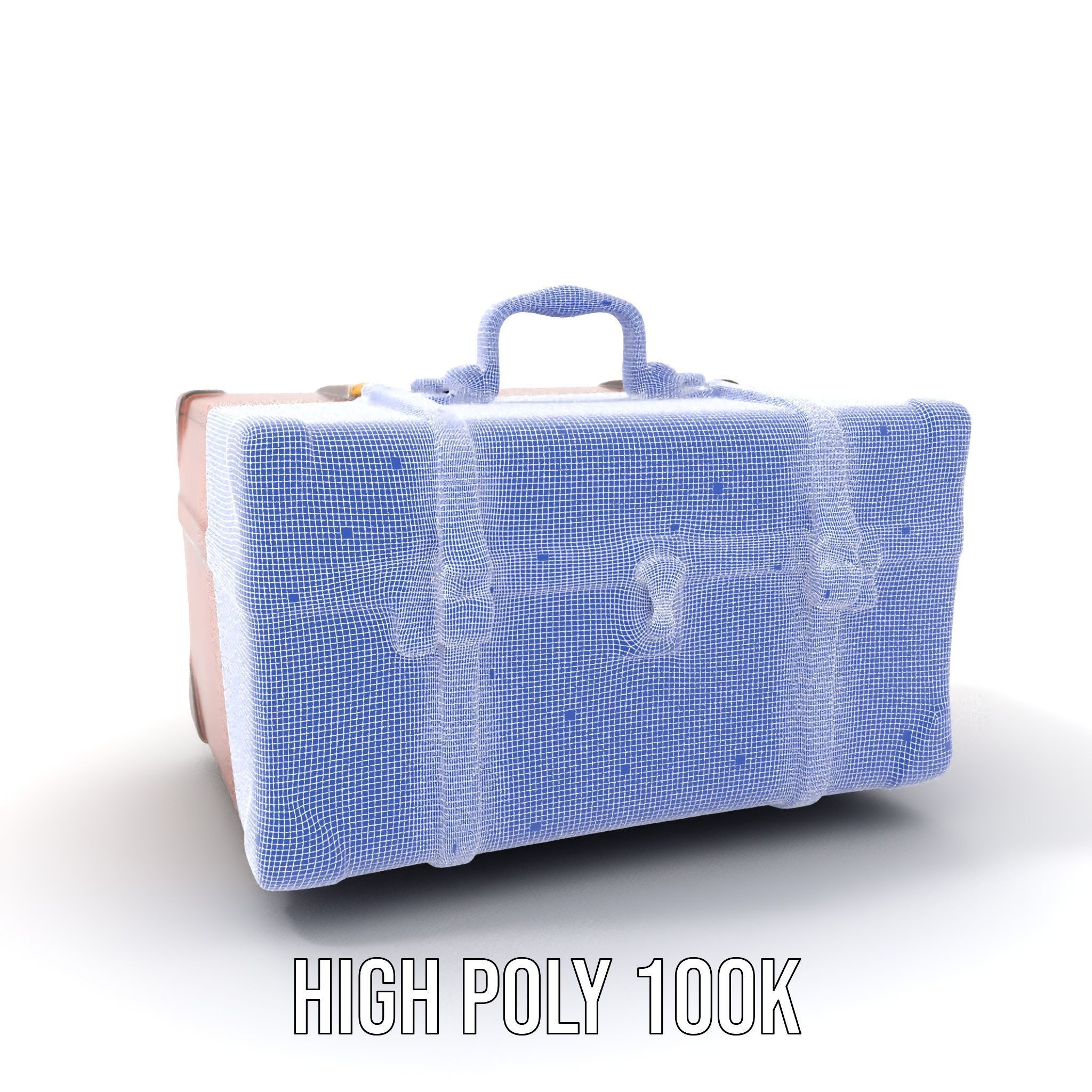 Vintage Leather Suitcase Model Pack Low-poly 3D model_5