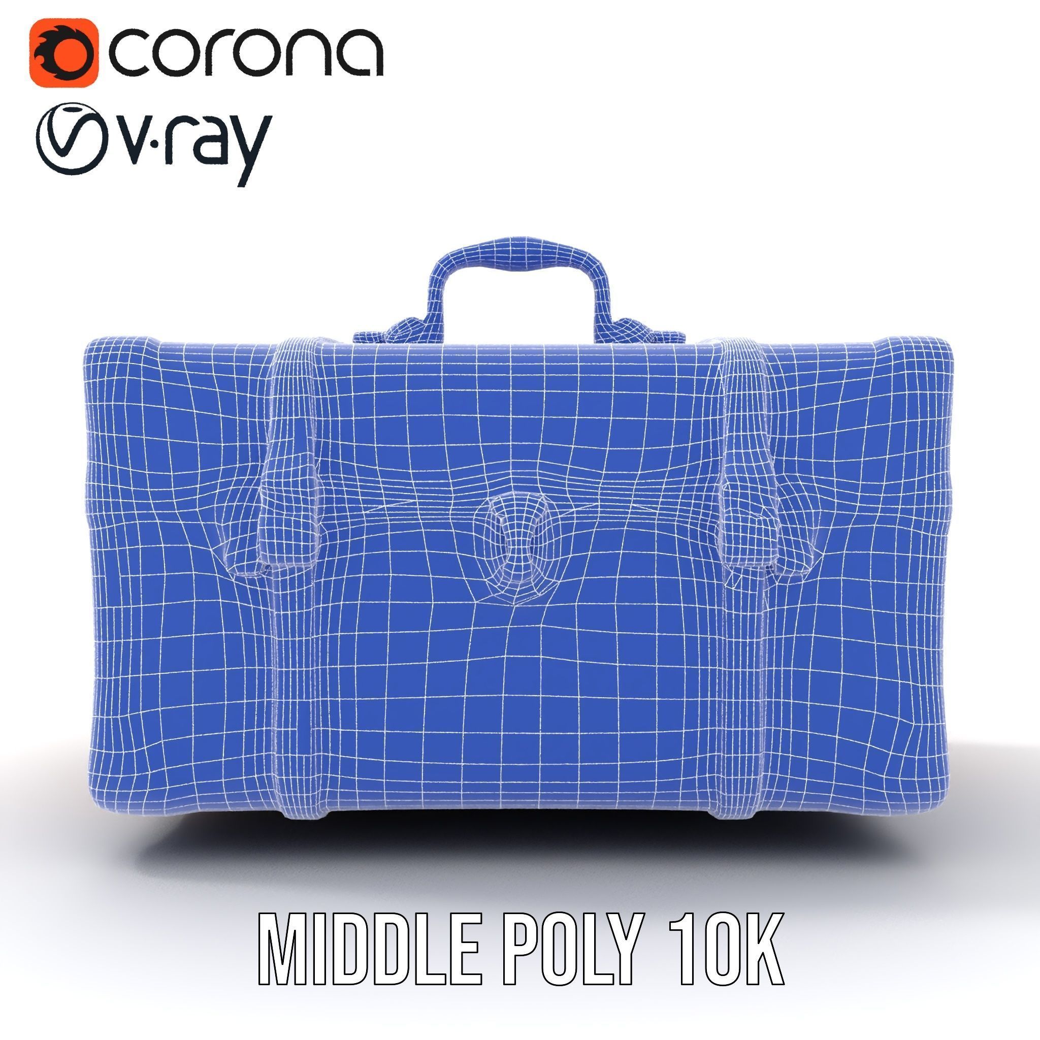 Vintage Leather Suitcase Model Pack Low-poly 3D model_27