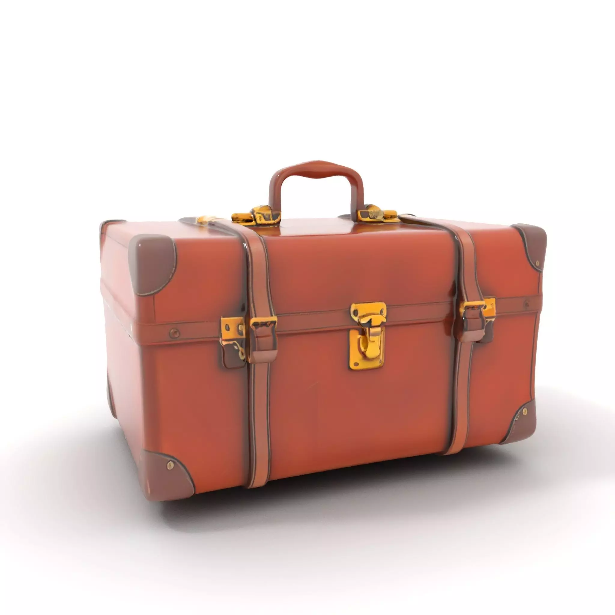 Vintage Leather Suitcase Model Pack Low-poly 3D model_0