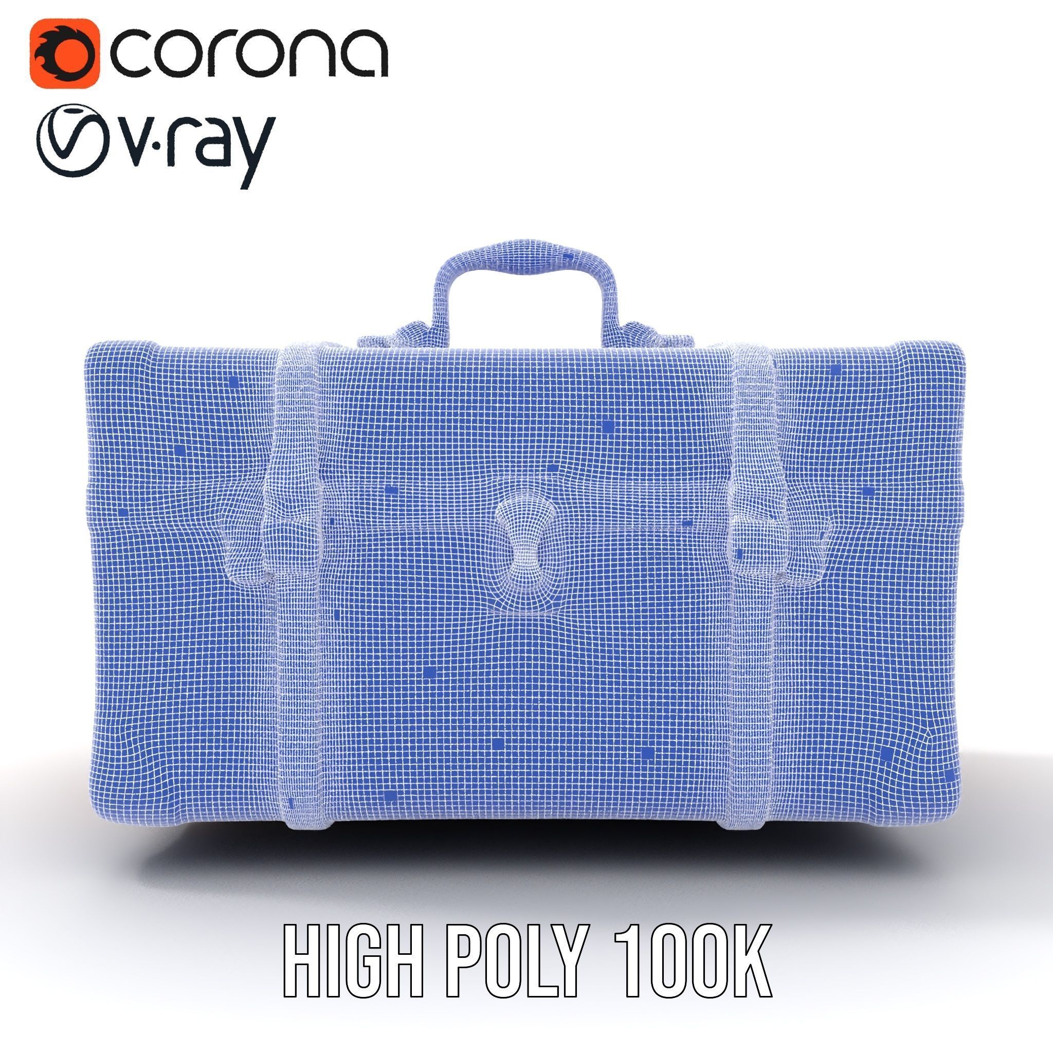 Vintage Leather Suitcase Model Pack Low-poly 3D model_32