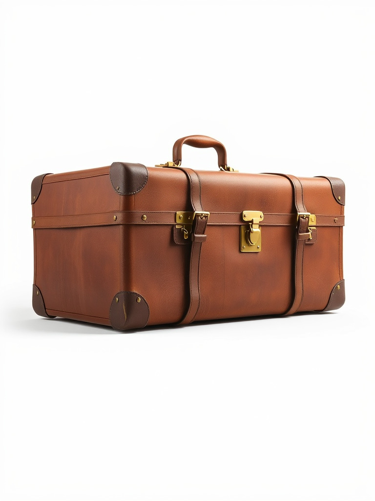Vintage Leather Suitcase Model Pack Low-poly 3D model_3