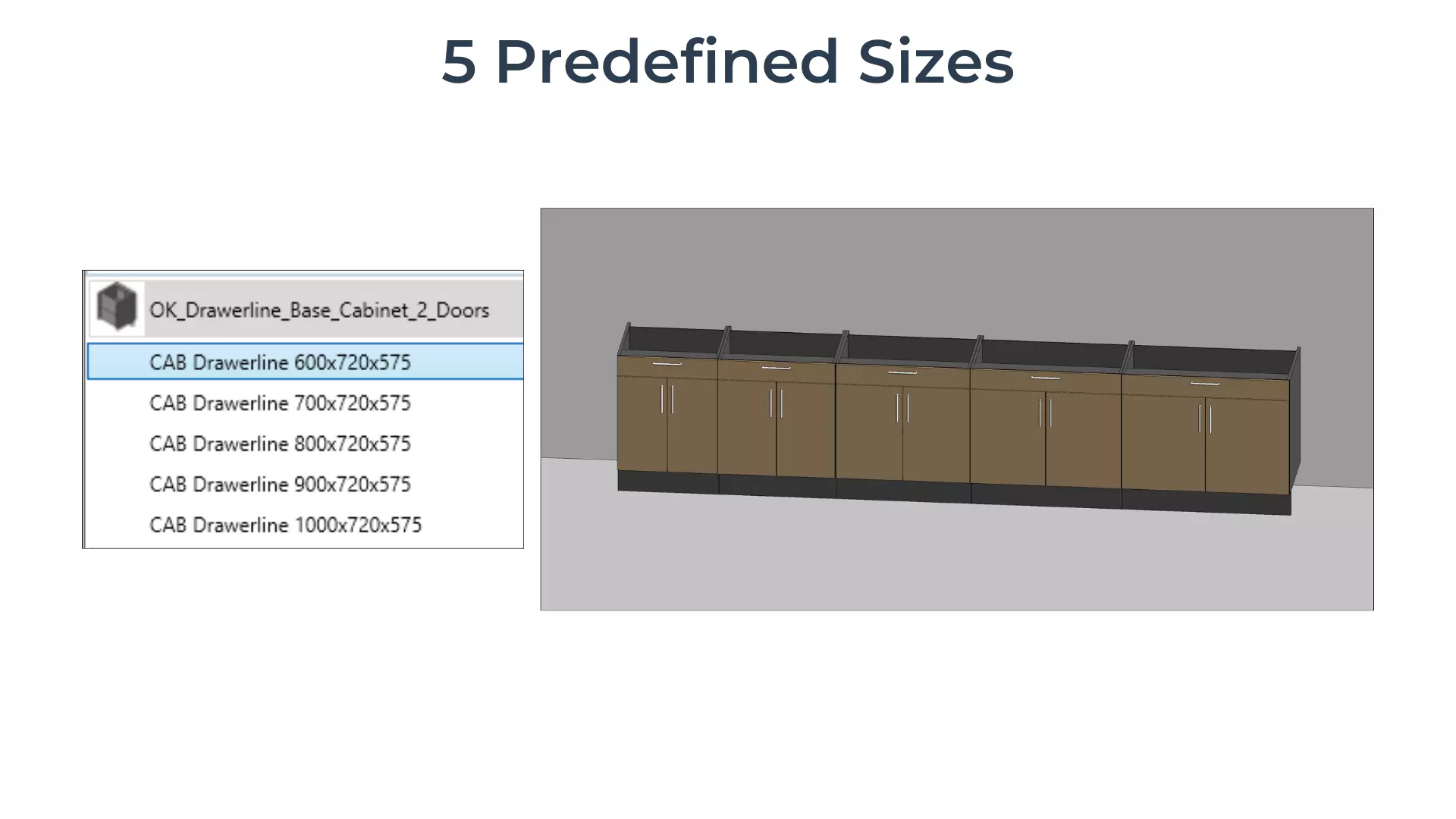 DRAWERLINE DOUBLE DOOR BASE Cabinet Revit Family UK Parametric 3D model_1