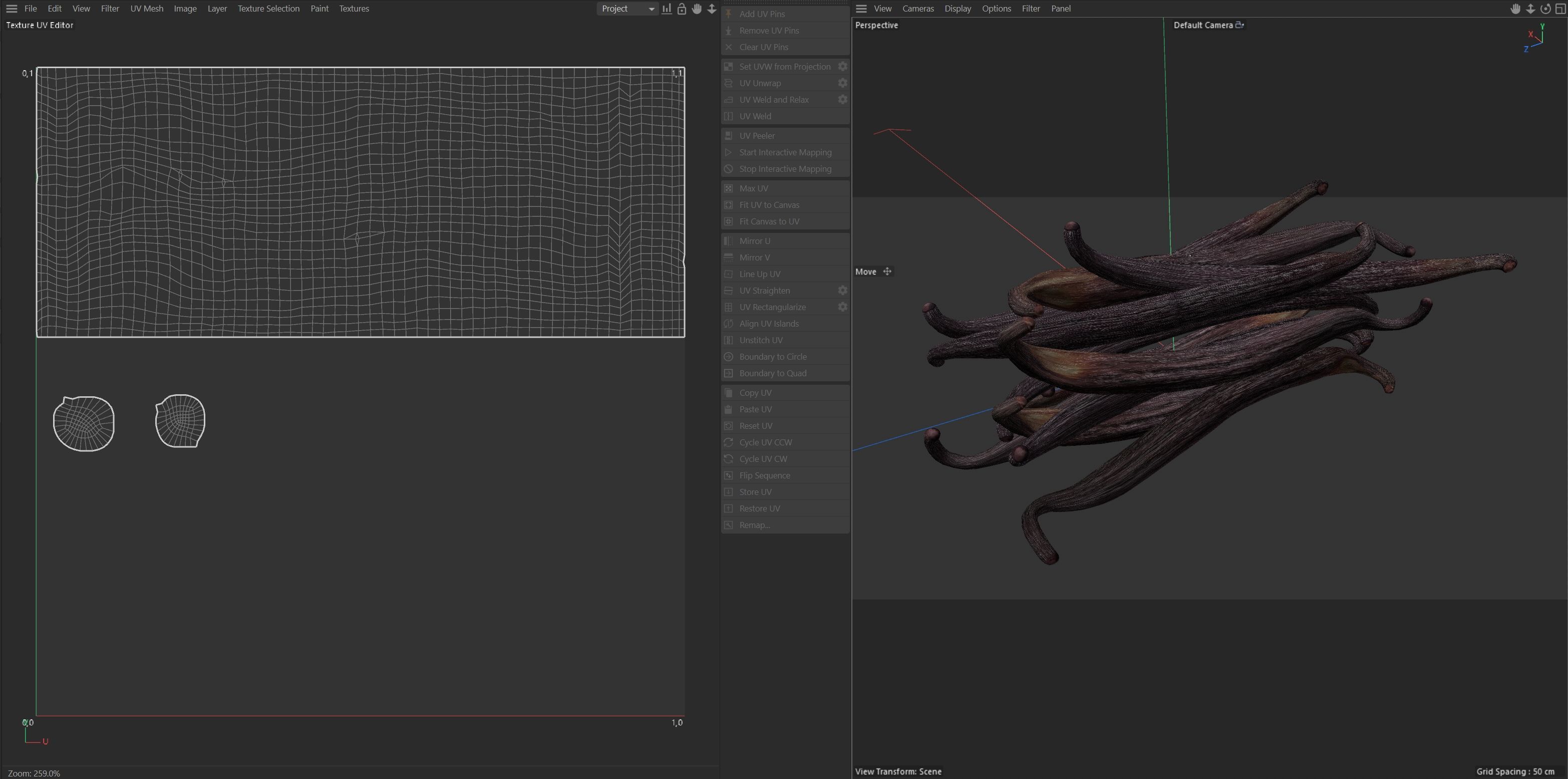 Vanilla Sticks Bunch pile  Low-poly 3D model_8