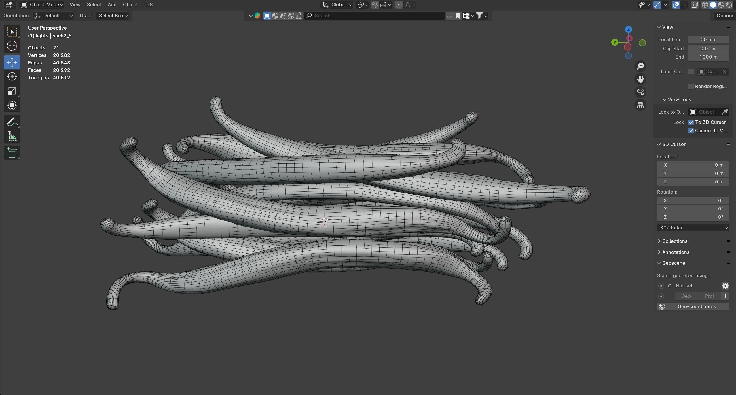 Vanilla Sticks Bunch pile  Low-poly 3D model_9