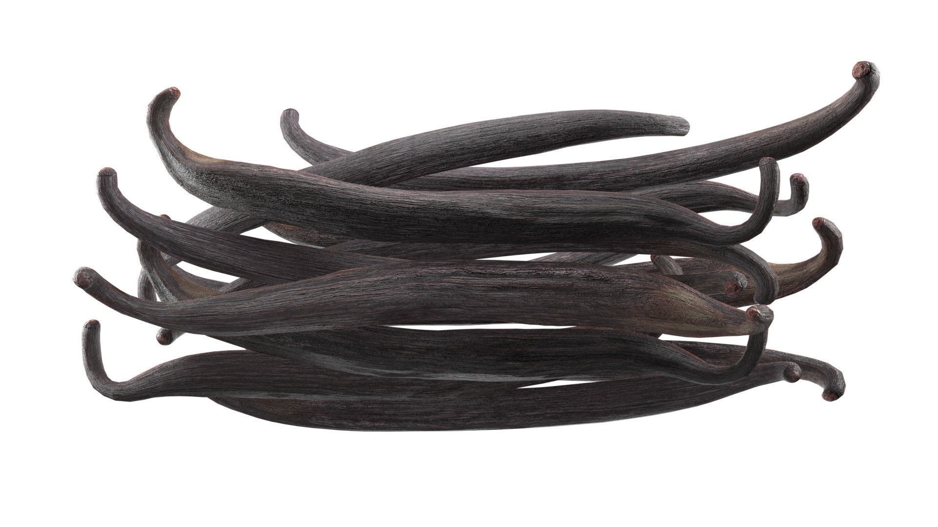 Vanilla Sticks Bunch pile  Low-poly 3D model_4