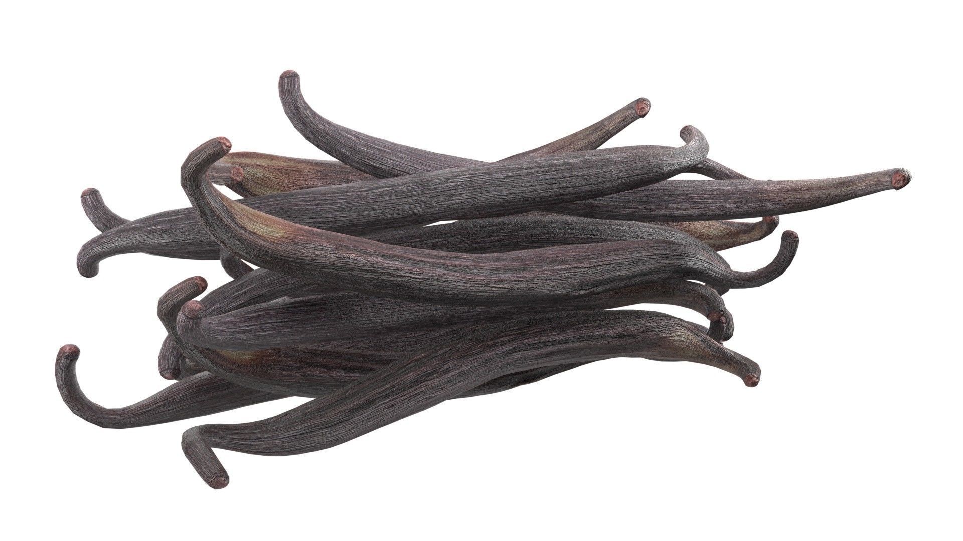 Vanilla Sticks Bunch pile  Low-poly 3D model_2