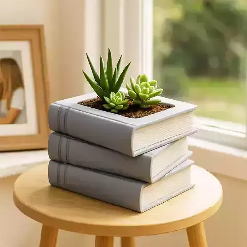 Book Planter  Succulent Cactus Pot  Book Plant Shelf 3D print model
