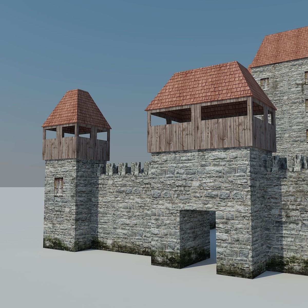 Low Poly Castle medieval - medieval Low-poly 3D model_8