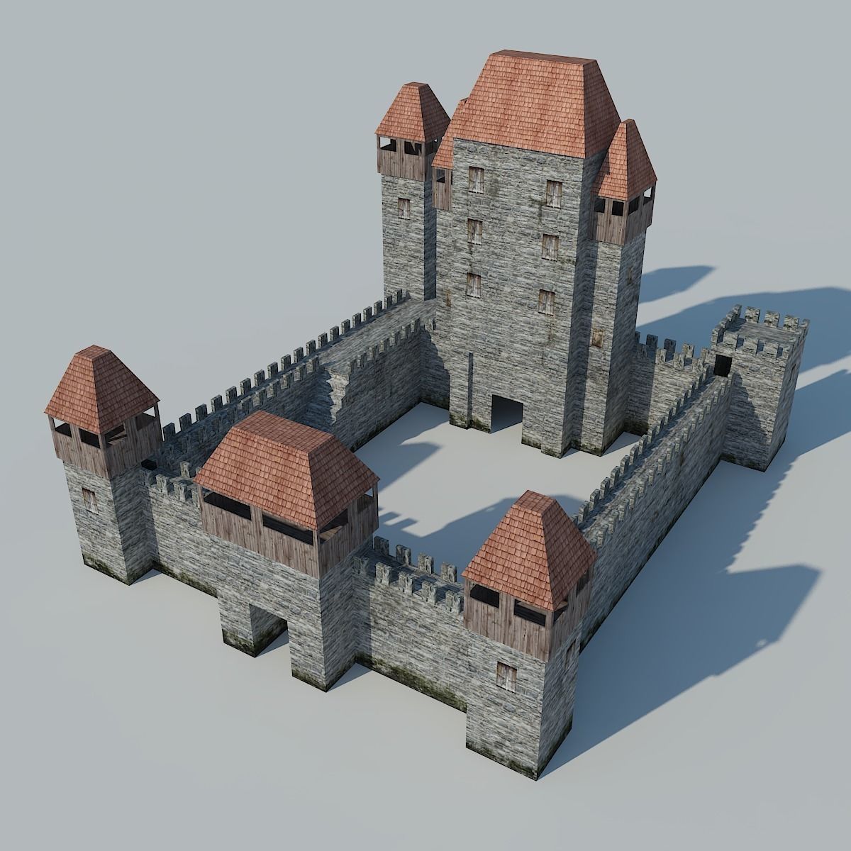 Low Poly Castle medieval - medieval Low-poly 3D model_2