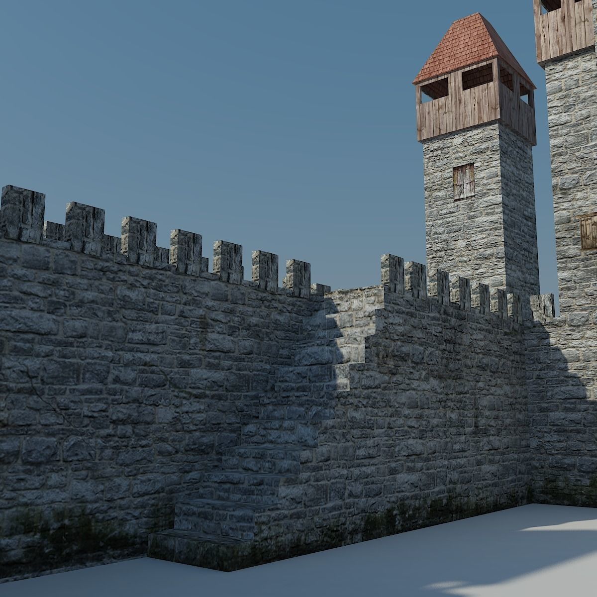 Low Poly Castle medieval - medieval Low-poly 3D model_11