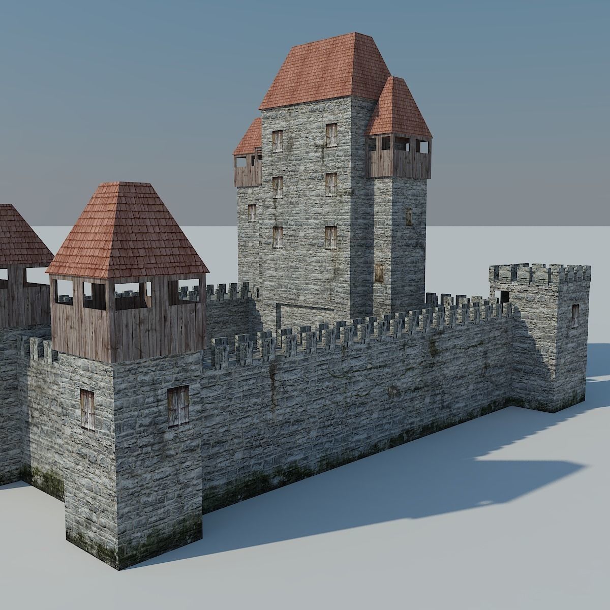 Low Poly Castle medieval - medieval Low-poly 3D model_15