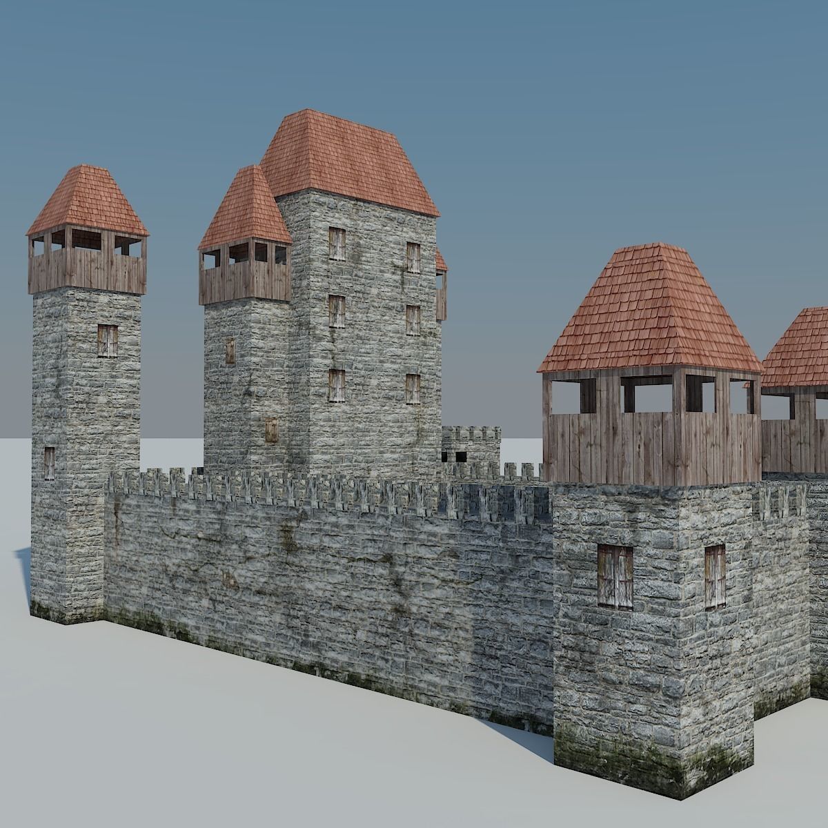 Low Poly Castle medieval - medieval Low-poly 3D model_17