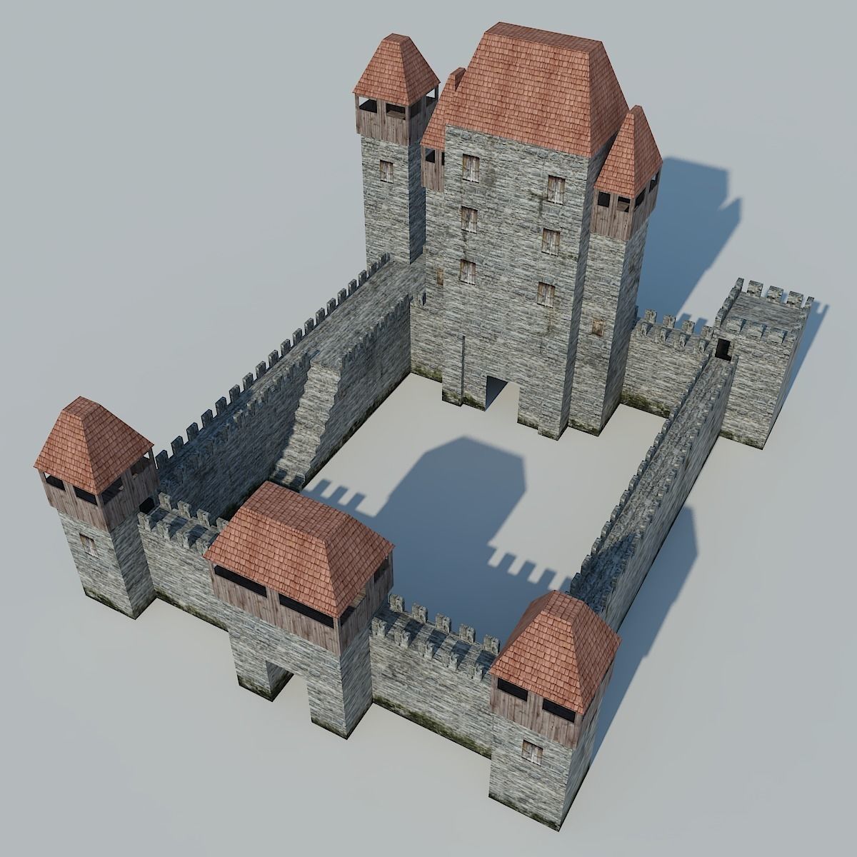 Low Poly Castle medieval - medieval Low-poly 3D model_3