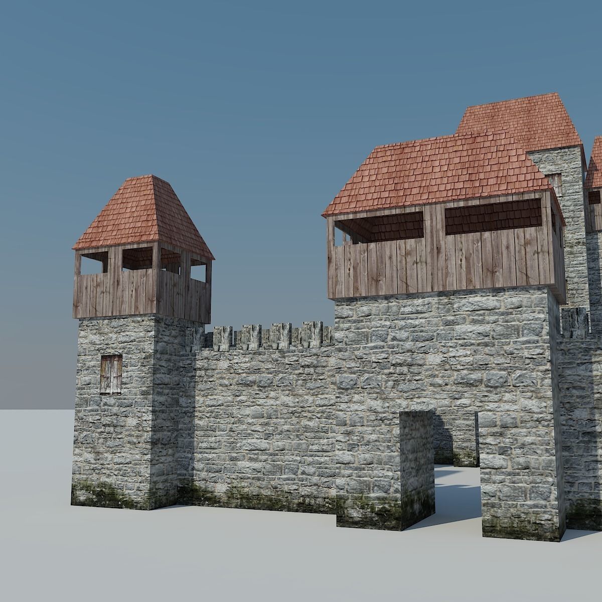 Low Poly Castle medieval - medieval Low-poly 3D model_10