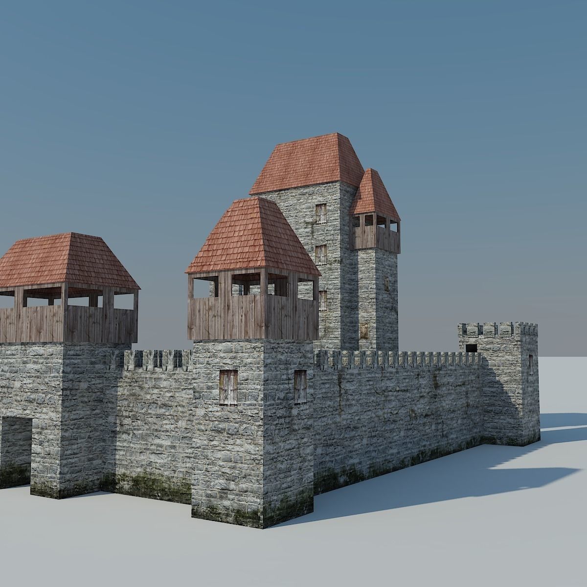 Low Poly Castle medieval - medieval Low-poly 3D model_7