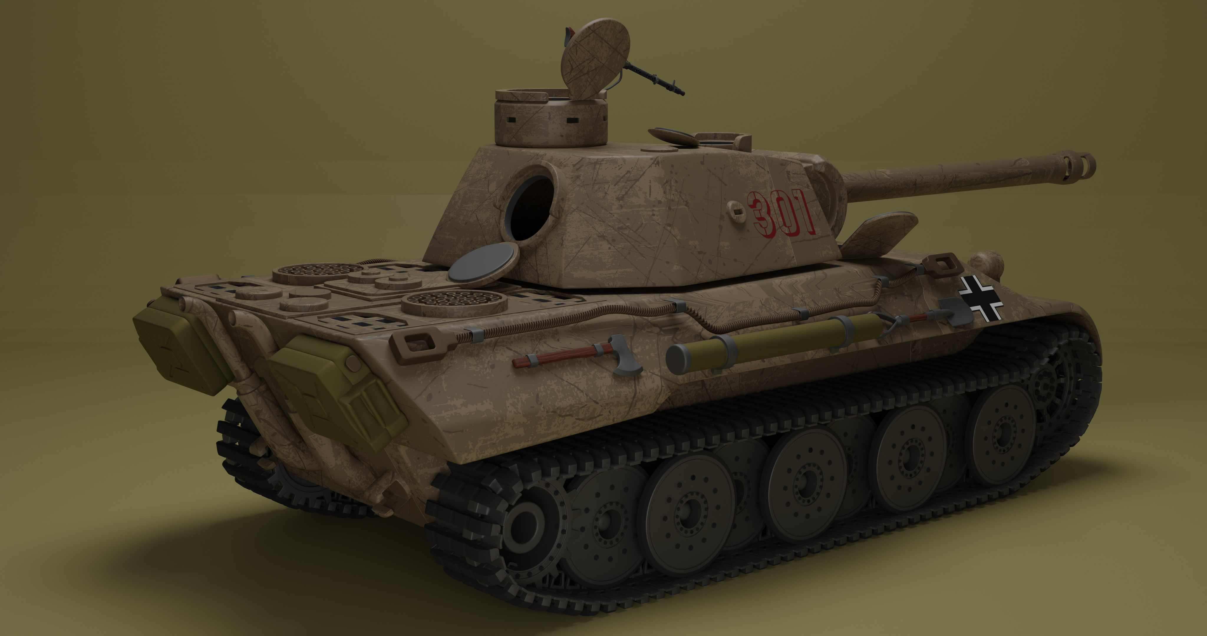 Panther Tank 3D model_1