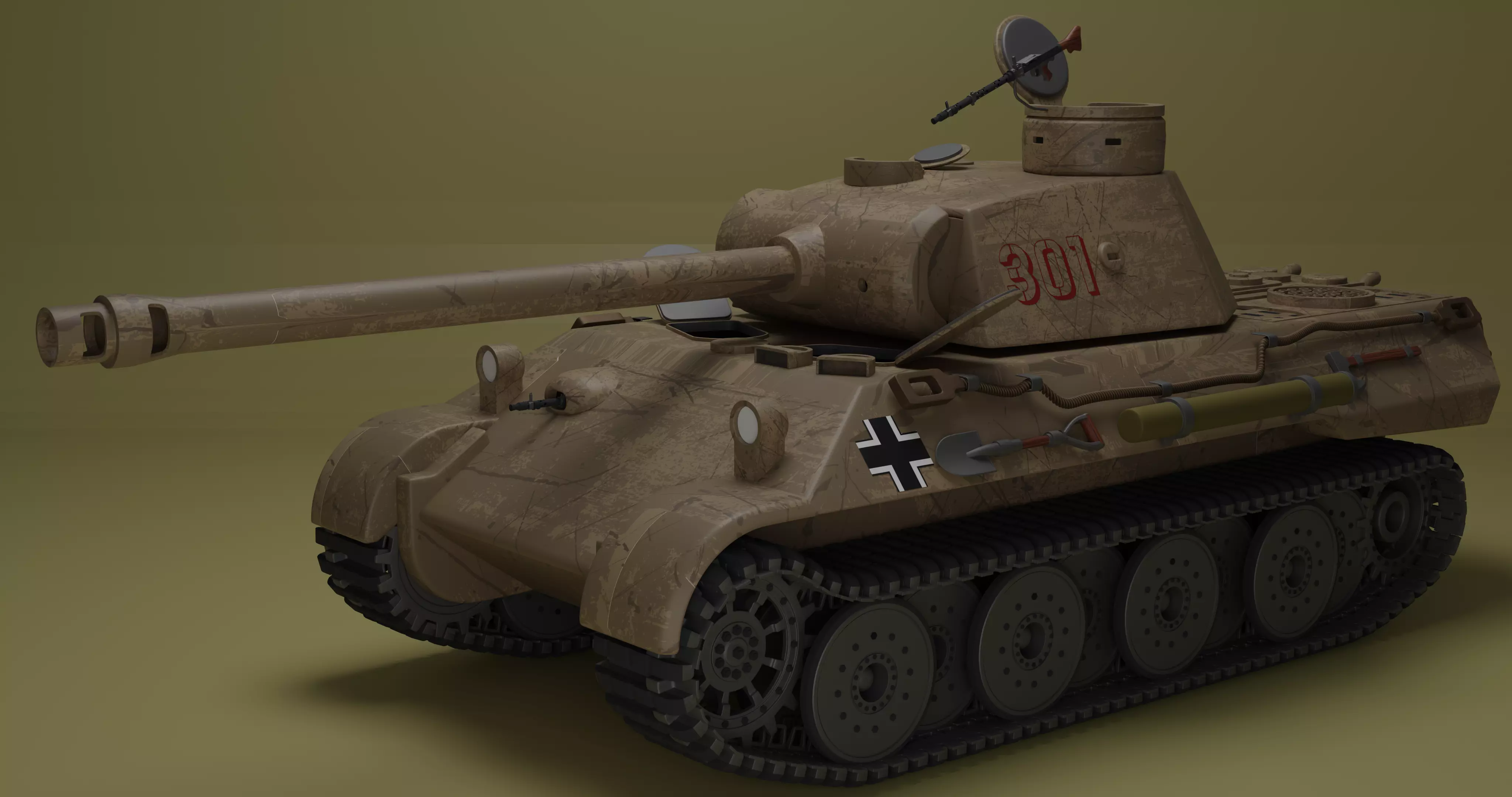 Panther Tank 3D model_0