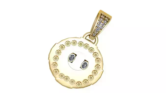gold face pendant 3d printable model 