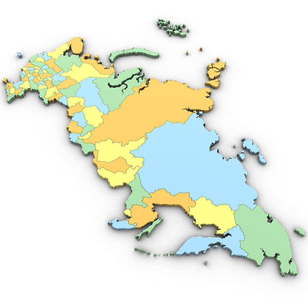 3d Political Map of Russia 3D model_1