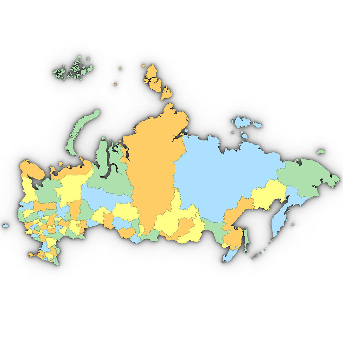 3d Political Map of Russia 3D model_7