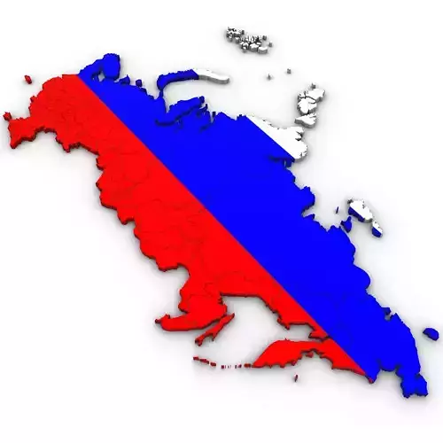 3d Political Map of Russia