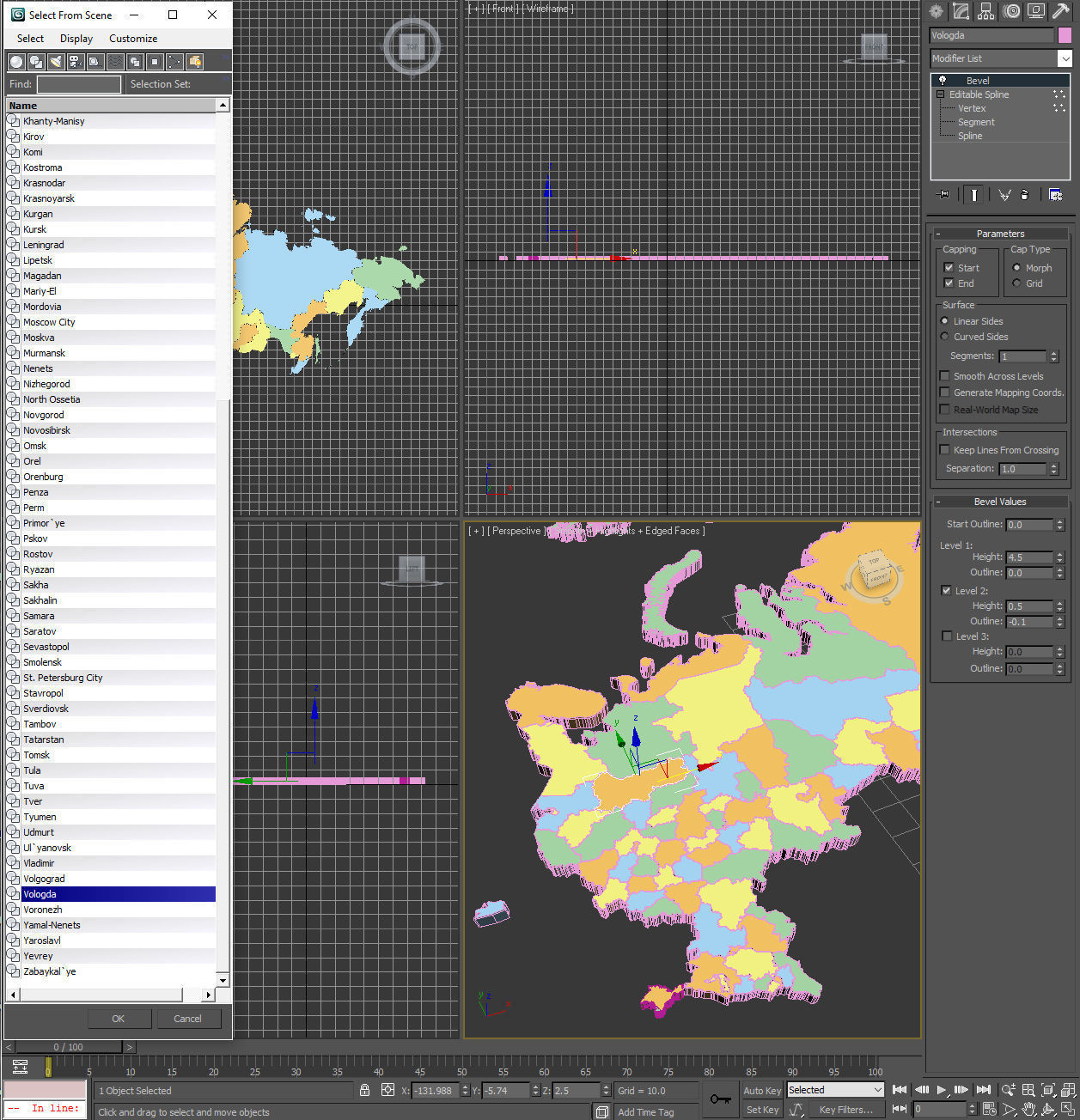 3d Political Map of Russia 3D model_8